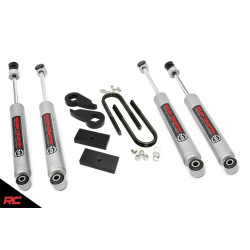 PartzBiz HD RT-47430 - 1997-2003 Ford F-150 4WD 2.5" Rough Country Suspension Leveling Lift Kit [47430] Best New Upgrade Shocks torsion bar Blocks XL XLT Lariat King ranch 4x4 offroad