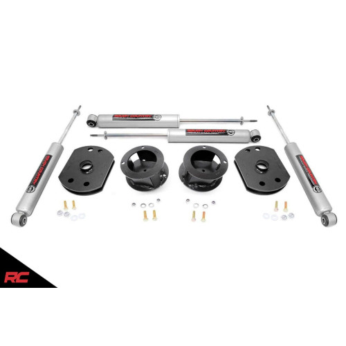PartzBiz HD: 4425271-2014-2019 Ram 2500 4WD 2.5" Rough Country Suspension Lift Kit w/ N3 Shocks 30230 Dodge Ram 2500 4wd 4x4 Lifted Best New Upgrade Suspension pan hard bar axle 
