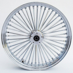 PartzBiz HD MW37-527 & MW33-295 - 48 Fat Spoke Front Wheel Chrome Rim Single Disc 16x3.5 Harley Softail Touring
