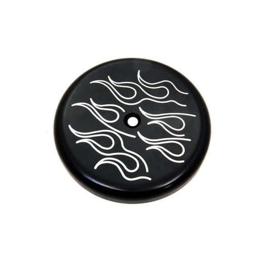 PartzBiz HD: 4425171-8" Black Ball Milled Flame Air Cleaner Cover Harley & Custom PartzBiz HD: 4425171-8" Black Ball Milled Flame Air Cleaner Cover Harley & Custom