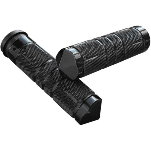 PartzBiz HD: 4425044-Accutronix Black Knurled Diamond Custom Grips Harley TBW Touring & Softail