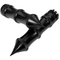 PartzBiz HD DS06302786 - Accutronix Black Knurled Diamond Custom 1” ปลอกแฮนด์ Harley Cable Throttle