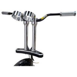 PartzBiz HD DS06021194 - Accutronix Chrome Bandit 10" Threaded Risers w/ Gauge Mount Adapter 1-1/8 Clamp PartzBiz HD DS06021194 - Accutronix Chrome Bandit 10" Threaded Risers w/ Gauge Mount Adapter 1-1/8 Clamp