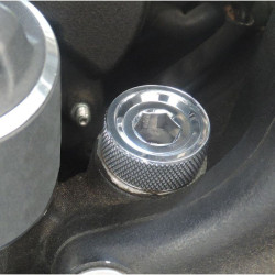 PartzBiz HD DS11050215 - Accutronix Chrome Knurled Transmission Dipstick Harley Softail Dyna HD 37065-06 | TDS01-KC