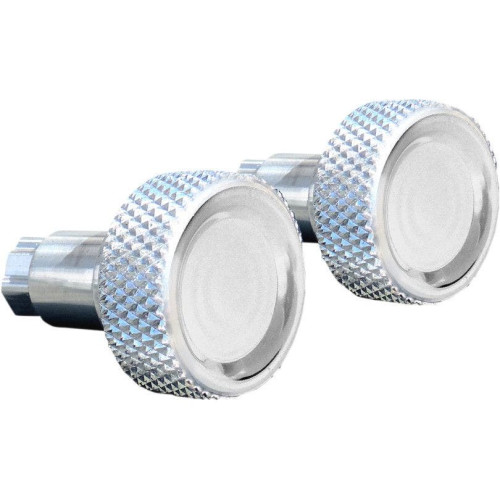 PartzBiz HD: 4425029-Accutronix Chrome Round Knurled Saddlebag Latch Levers สำหรับ Harley FLH/T 14-18 | SLK01-KC