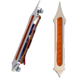 PartzBiz HD DS20401753 - Accutronix Chrome Tribal Slotted Amber Lens LED Sadddlebag Bag Lights Turn Brake | BL02-LSC PartzBiz HD DS20401753 - Accutronix Chrome Tribal Slotted Amber Lens LED Sadddlebag Bag Lights Turn Brake | BL02-LSC