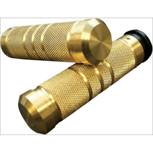 PartzBiz HD: 4425001-Accutronix Custom Gothic Style Knurled Grooved Brass Hand Grips for Harley Throttle By Wire PartzBiz HD: 4425001-Accutronix Custom Gothic Style Knurled Grooved Brass Hand Grips for Harley Throttle By Wire