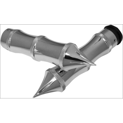 PartzBiz HD: 4425005-Accutronix Custom Gothic Style Chrome Hand Grips for Harley Throttle by Wire | GR101-LC PartzBiz HD: 4425005-Accutronix Custom Gothic Style Chrome Hand Grips for Harley Throttle by Wire | GR101-LC