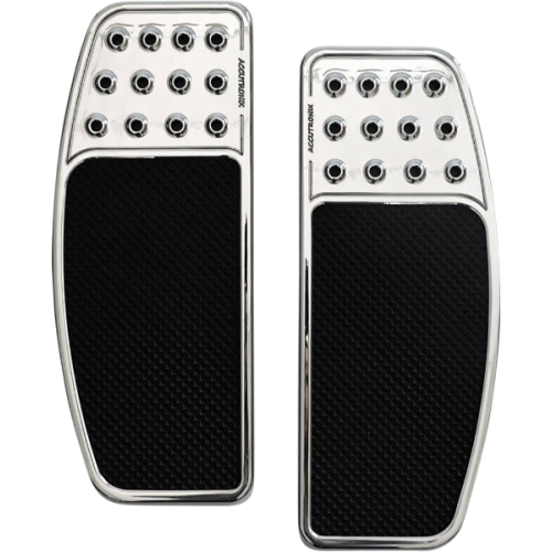 PartzBiz HD: 4425006-Accutronix FBF01-DOC แผ่นปูพื้นด้านหน้า Chrome Knurled Drilled Harley 84-Up