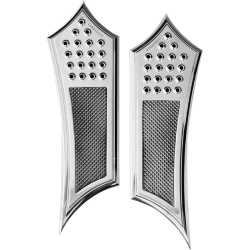 PartzBiz HD DS16211047 - Accutronix FBF01-KDIC Chrome Drilled Original Front Floorboards Harley 84-Up