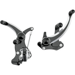 PartzBiz HD DS16220533 - Accutronix FC405-SIN Diamond Black Plus +6 Forward Controls Harley 14-18 FLH/T | FC405-SIN