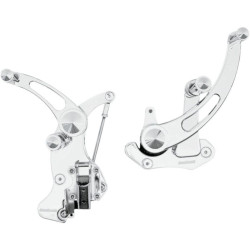 PartzBiz HD DS16220534 - Accutronix FC405-SSC Slotted Chrome Plus +6 Forward Controls Harley 14-18 FLH/T | FC405-SSC