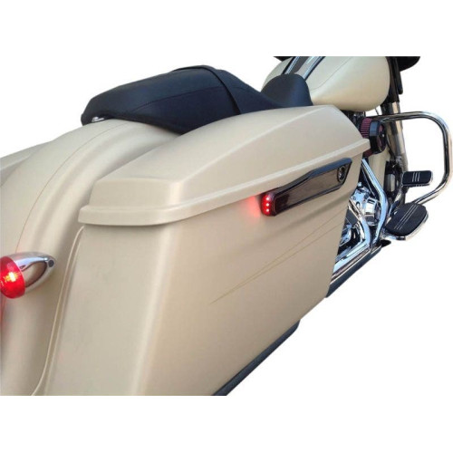 PartzBiz HD: 4424839-Alloy Art Black LED Lighted Saddlebag Hinge Covers CNC Harley Touring 14-Up PartzBiz HD: 4424839-Alloy Art Black LED Lighted Saddlebag Hinge Covers CNC Harley Touring 14-Up