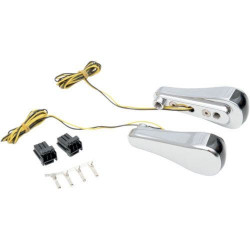 PartzBiz HD DS20200476 - Alloy Art Road Glide Chrome Front Smooth LED Turn Signals with Amber Lights | RGFS1-1