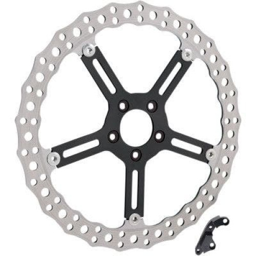 PartzBiz HD: 4424497-Arlen Ness 02-990 Jagged Brake 15" Rotor Left Hub Mount Harley 5-Bolt 00-05 1710-3223 17103223 264199 sportster dyna fat boy bob slim low xl electra road street glide king best for performance power braking galfer