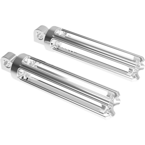 PartzBiz HD: 4424384-Arlen Ness 10 Gauge Chrome Male Mount Foot Pegs คู่สำหรับ Harley / Metric | 06-104