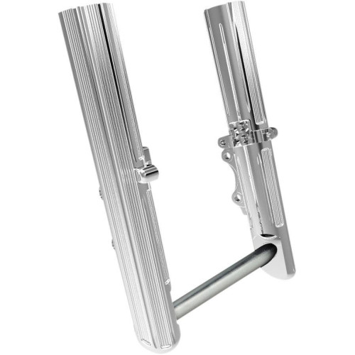 PartzBiz HD: 4424323-Arlen Ness 10 Gauge Hot Legs Chrome Dual Side Disc Lower Sliders Harley 14-16 | 40-517 PartzBiz HD: 4424323-Arlen Ness 10 Gauge Hot Legs Chrome Dual Side Disc Lower Sliders Harley 14-16 | 40-517