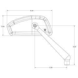 PartzBiz HD AN510-012 - Arlen Ness 510-012 Tearchop Forged Billet Mirror Blue Left CNC Harley