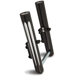 PartzBiz HD AN40-512 - Arlen Ness ขาตะเกียบ Hot Fork Lower Sliders Dual Disc Deep Cut Black Harley 14-15 FL | 40-512