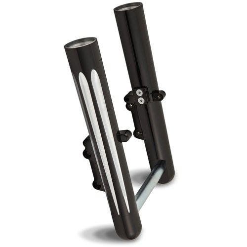 PartzBiz HD: 4423839-Arlen Ness Hot Fork Legs Lower Sliders Dual Disc Deep Cut Black Harley 14-15 FL | 40-512