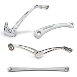 PartzBiz HD AN91-111 - Arlen Ness Chrome Deep Cut Foot Control Brake Shift Linkage Levers Harley 14-17 | 91-111