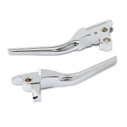 PartzBiz HD AN08-901 - Arlen Ness Chrome Forged Billet Brake & Cable Clutch Levers 08-16 Harley Touring 08-901