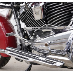 PartzBiz HD AN420-102 & 420-027 - Arlen Ness Chrome SpeedLiner Heel Toe Brake Shift Foot Controls Harley FLHT 00-07 | 420-102 & 420-107