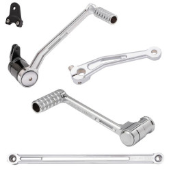 PartzBiz HD AN420-105 & 420-027 - Arlen Ness Chrome SpeedLiner Toe Brake Shift Foot Controls Harley Baggers 00-07 | 420-105 & 420-027