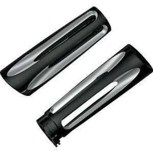 PartzBiz HD: 4423637-Arlen Ness Black Ano Deep Cut Billet Grips for Harley Dual Throttle Cable Models | 07-132 PartzBiz HD: 4423637-Arlen Ness Black Ano Deep Cut Billet Grips for Harley Dual Throttle Cable Models | 07-132
