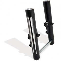 PartzBiz HD AN06-511 - Arlen Ness ขาตะเกียบร้อน Lower Sliders Dual Disc Deep Cut Black Harley 08-13 FL | 06-511
