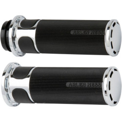 PartzBiz HD AN07-302 - ปลอกแฮนด์ Arlen Ness Fusion Chrome Slot Track Hand Grips Harley Throttle By Wire Models | 07-302 PartzBiz HD AN07-302 - ปลอกแฮนด์ Arlen Ness Fusion Chrome Slot Track Hand Grips Harley Throttle By Wire Models | 07-302