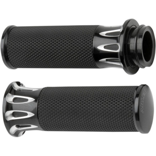 PartzBiz HD: 4423598-Arlen Ness Fusion Black Deep Cut Hand Grips Harley Throttle By Wire Models | 07-319 PartzBiz HD: 4423598-Arlen Ness Fusion Black Deep Cut Hand Grips Harley Throttle By Wire Models | 07-319
