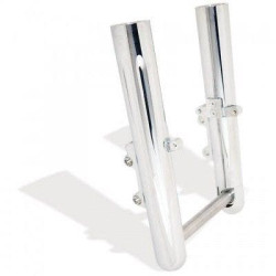 PartzBiz HD AN06-512 - Arlen Ness ขาตะเกียบร้อน Lower Sliders Dual Disc Deep Cut Chrome Harley 00-07 FL | 06-512