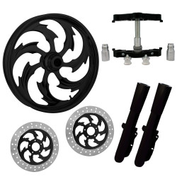 PartzBiz HD ASSAULT-DUAL-BLK-KIT-PCKG - Assault Black 23" Wheel Tire Dual Rotors w/ Raked Triple Trees Lowers & Sliders | ASSAULT-DUAL-BLK-KIT-PCKG PartzBiz HD ASSAULT-DUAL-BLK-KIT-PCKG - Assault Black 23" Wheel Tire Dual Rotors w/ Raked Triple Trees Lowers & Sliders | ASSAULT-DUAL-BLK-KIT-PCKG