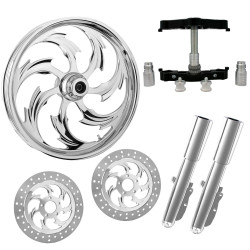 PartzBiz HD ASSAULT-DUAL-CHR-KIT-PCKG - Assault Chrome 23" Wheel Tire Dual Rotors w/ Raked Triple Trees Lowers & Sliders | ASSAULT-DUAL-CHR-KIT-PCKG PartzBiz HD ASSAULT-DUAL-CHR-KIT-PCKG - Assault Chrome 23" Wheel Tire Dual Rotors w/ Raked Triple Trees Lowers & Sliders | ASSAULT-DUAL-CHR-KIT-PCKG