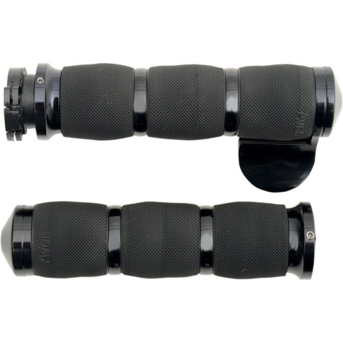 PartzBiz HD: 4423337-Avon 3 Ring w/ Throttle Boss ปลอกแฮนด์ Air Anodized สีดำ Indian 14-17 | MT-อิน-แอร์-90A-B