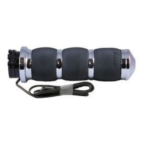 PartzBiz HD: 4423349-Avon Air Cushioned Chrome Heated Grips for Harley Throttle By Wire Models | AIR-91-FLY-HT