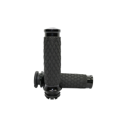 PartzBiz HD AG-DIA-65-ANO-FLY - Avon Black Ano Diamond Rubber Contour Hand Grips for Harley Throttle By Wire | DIA-65-ANO-FLY PartzBiz HD AG-DIA-65-ANO-FLY - Avon Black Ano Diamond Rubber Contour Hand Grips for Harley Throttle By Wire | DIA-65-ANO-FLY