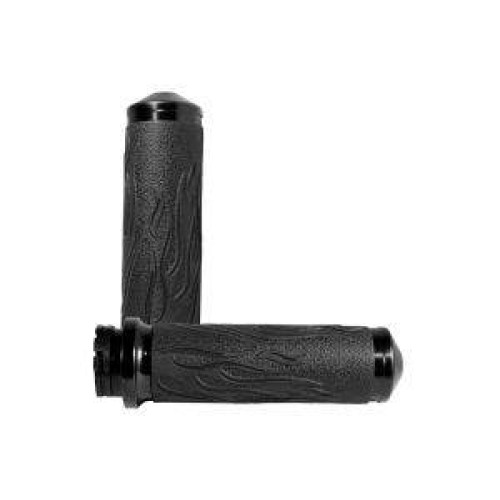 PartzBiz HD: 4423310-Avon Grips Black Anodized Flame Grips for Harley Cable Throttle Models | FLA-86
