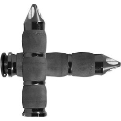 PartzBiz HD AG-IN-TO-AIR-90A-S - Avon IN-TO-AIR-90A-S Velvet Air Cushion Black Spike Hand Grips Indian 18-20 | IN-TO-AIR-90A-S