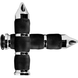 PartzBiz HD AG-IN-TO-AIR-90C-S - Avon IN-TO-AIR-90C-S Velvet Air Cushion Chrome Spike Hand Grips Indian 18-20 | IN-TO-AIR-90C-S