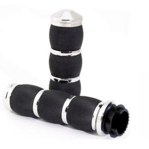 PartzBiz HD: 4423212-Avon MT Air Cushioned Chrome Grips for Metric Models | MT-AIR-90-CH