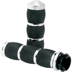 PartzBiz HD AG-MT-IN-AIR-90-CH - Avon Performance 3 Ring Chrome Air Cushion Hand Grips Indian 14-17 | MT-IN-AIR-90-CH