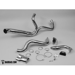 PartzBiz HD BAD-81211-1ANGTIP - Bad Dad 81211-1 Black Straight Competition Series 2-N-1 Exhaust Harley FL 95-19 Full Fuel System Exhaust Air Cleaner Filter Tuner Performance best fou