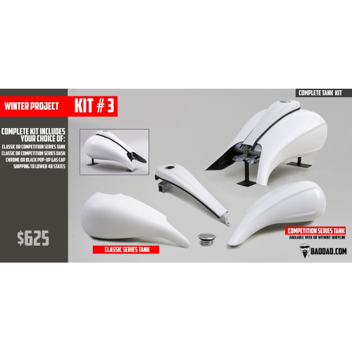 PartzBiz HD: 4422969-Bad Dad Project#3 Stretched Tank Dash & Pop Up Gas Cap Kit for Harley Touring PartzBiz HD: 4422969-Bad Dad Project#3 Stretched Tank Dash & Pop Up Gas Cap Kit for Harley Touring
