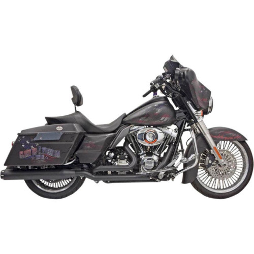 PartzBiz HD: 4422766-Bassani 11425A Black True Dual Down Under Headers Headpipes Harley FLH 09-16