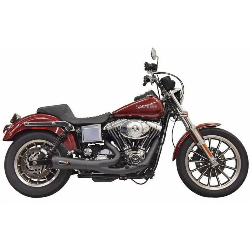 PartzBiz HD: 4422727-Bassani 1D5B Ripper 2n1 Exhaust System Black Harley Dyna FXDL 91-05