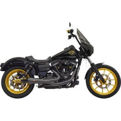 PartzBiz HD: 4422730-Bassani 1D6B Road Rage Ripper 2:1 Exhaust System Black Harley Dyna 93-17