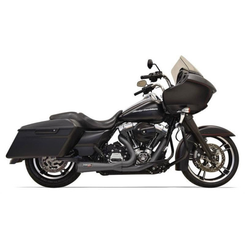 PartzBiz HD: 4422742-Bassani 1F52RB สีดำ Short Bagger Road Rage 2-1 ท่อไอเสีย Harley 95-16 FLH