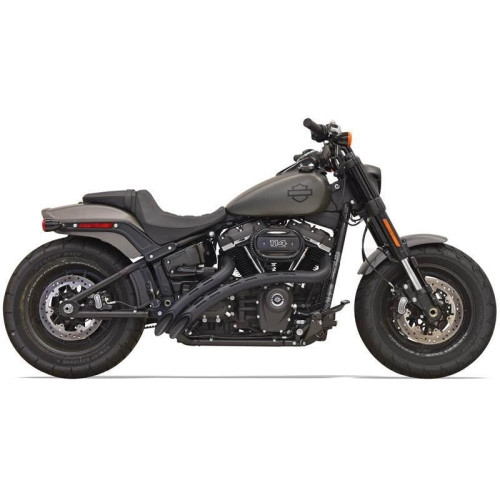 PartzBiz HD: 4422707-Bassani 1S22FB ท่อไอเสีย Black Slotted Sweeper Radius Harley Softail FXDR | 1S22FB